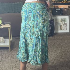 NEW!! REVERSIBLE PSYCHEDELIC FLORAL MIDI SKIRT